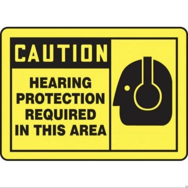Accuform OSHA CAUTION SAFETY SIGN HEARING MPPE410XT MPPE410XT - main